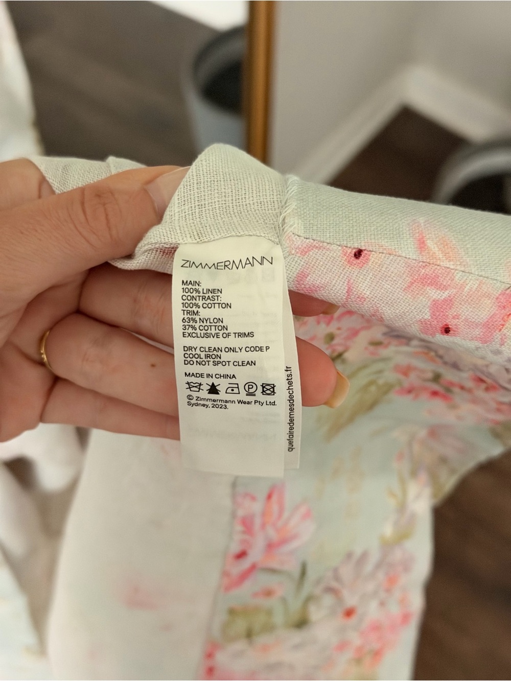 ZIMMERMANN Halliday Floral Linen Maxi Dress with Lace Trim - Picture 10 of 11